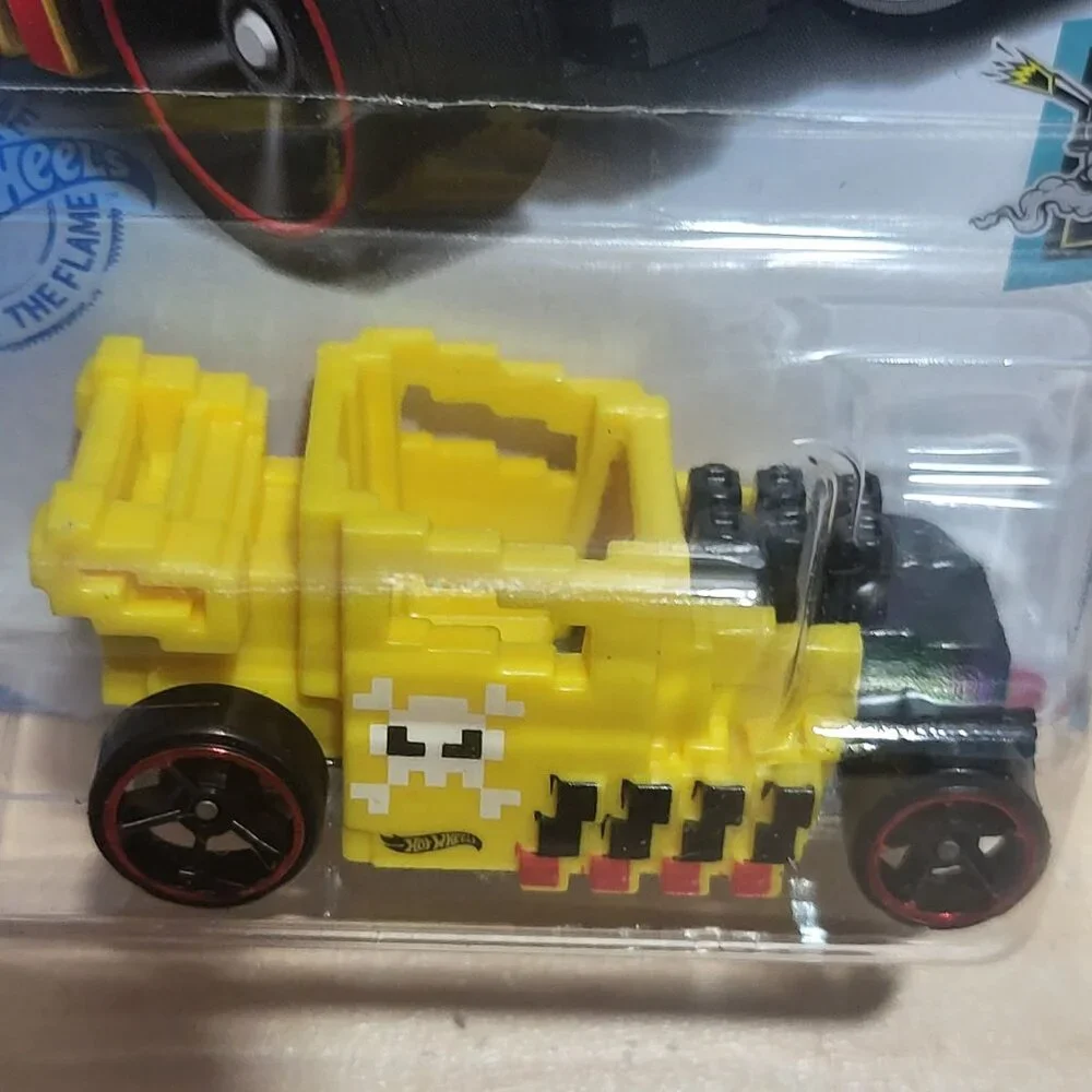 Yellow Hot Wheels Pixel Shaker Diecast Toy Car 2021 Mainline Collection